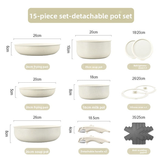 Removable Combination Nonstick Cookware Set Home Cooking