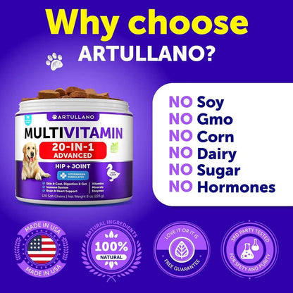 Dog Multivitamin Chewable – 20 in 1 Dog Vitamins Chews
