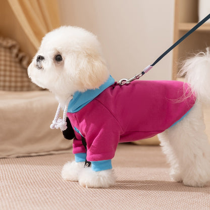 Color-Blocking Cartoon Sweatshirt Autumn Winter Dog Clothes