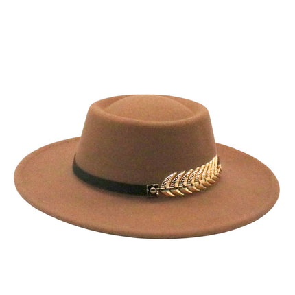 Retro AutumnWinter Wide-Brimmed Wool Jazz Hat for Winter