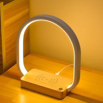 Wireless Charging Desk Lamp with Eye Protection & USB Power