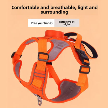 Automatic Retractable Dog Leash Harness Reflective Vest Fit