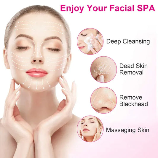 Waterproof Facial Cleansing Brush with 5 Heads for Women