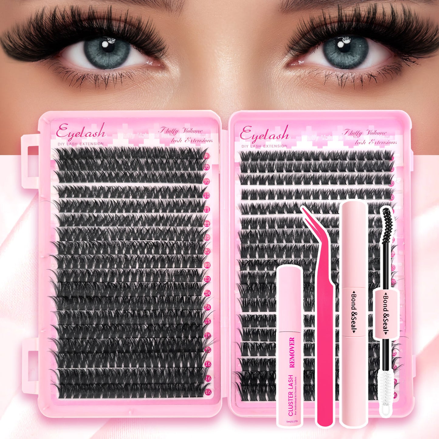 D-Curl Thick False Eyelashes Book DIY Segmented Lashes