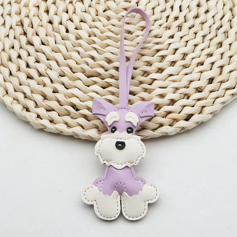 Dachshund Leather Keychain Pendant