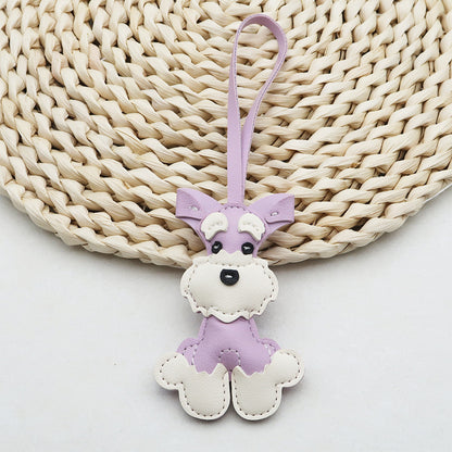 Dachshund Leather Keychain Pendant