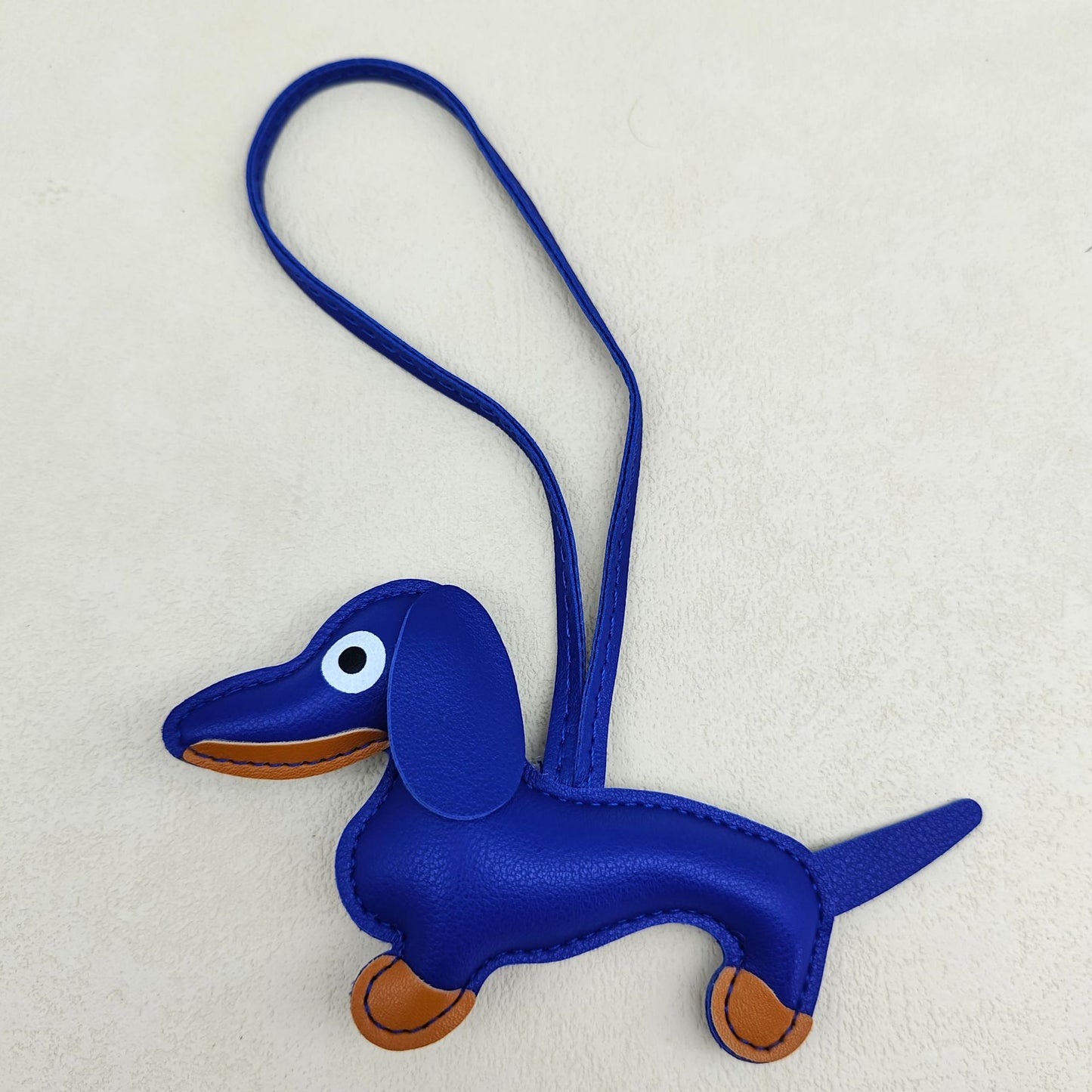 Dachshund Leather Keychain Pendant