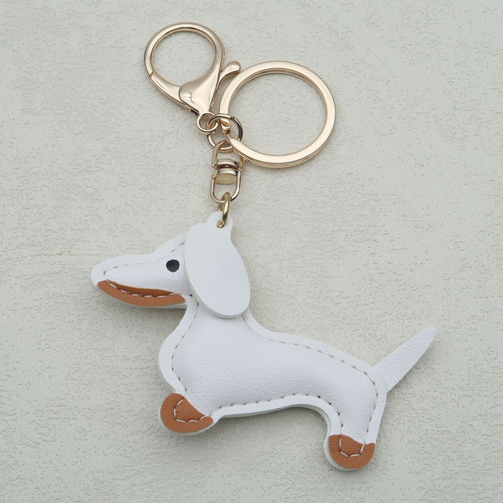 Dachshund Leather Keychain Pendant