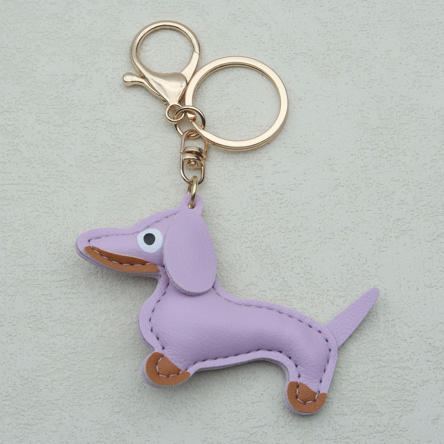 Dachshund Leather Keychain Pendant