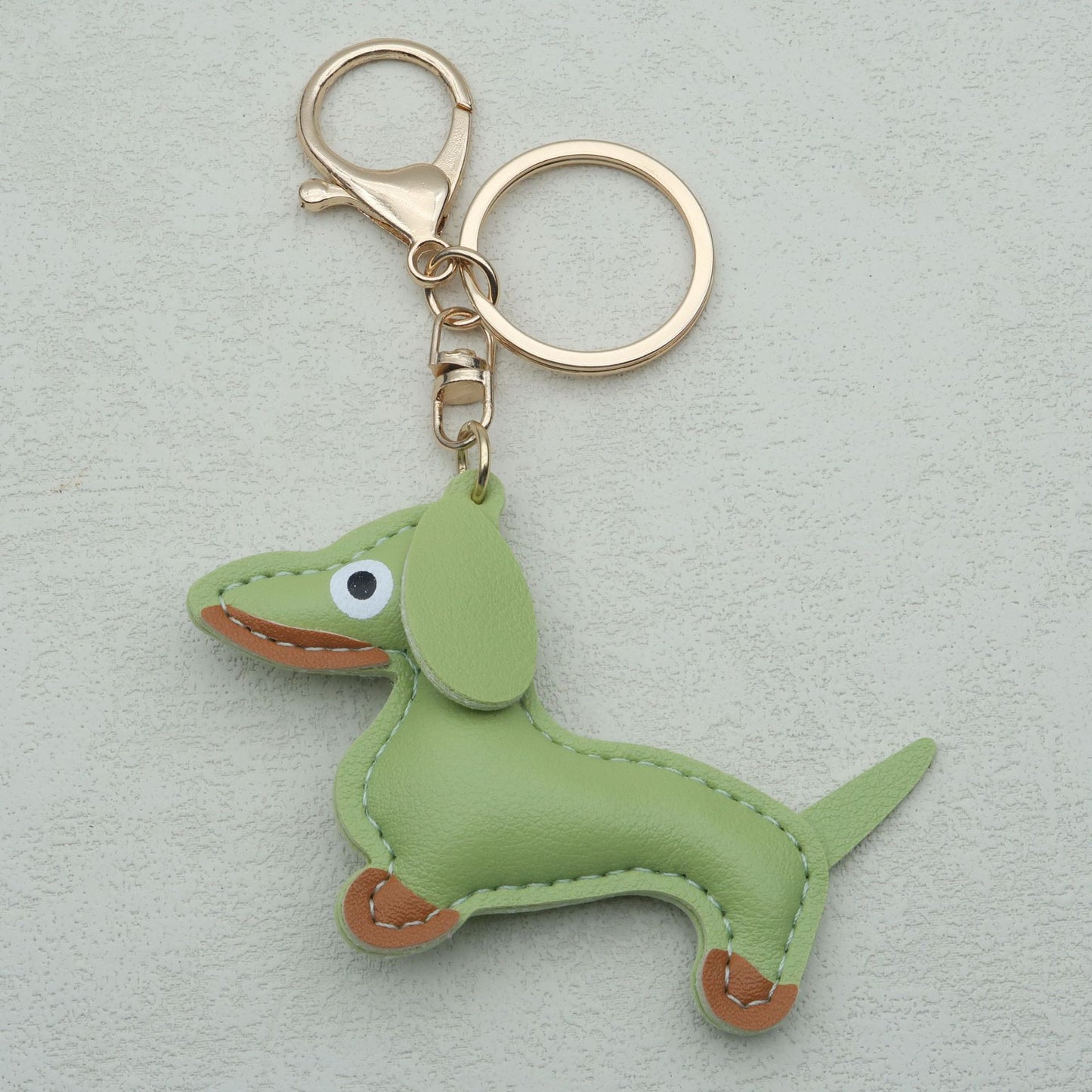 Dachshund Leather Keychain Pendant