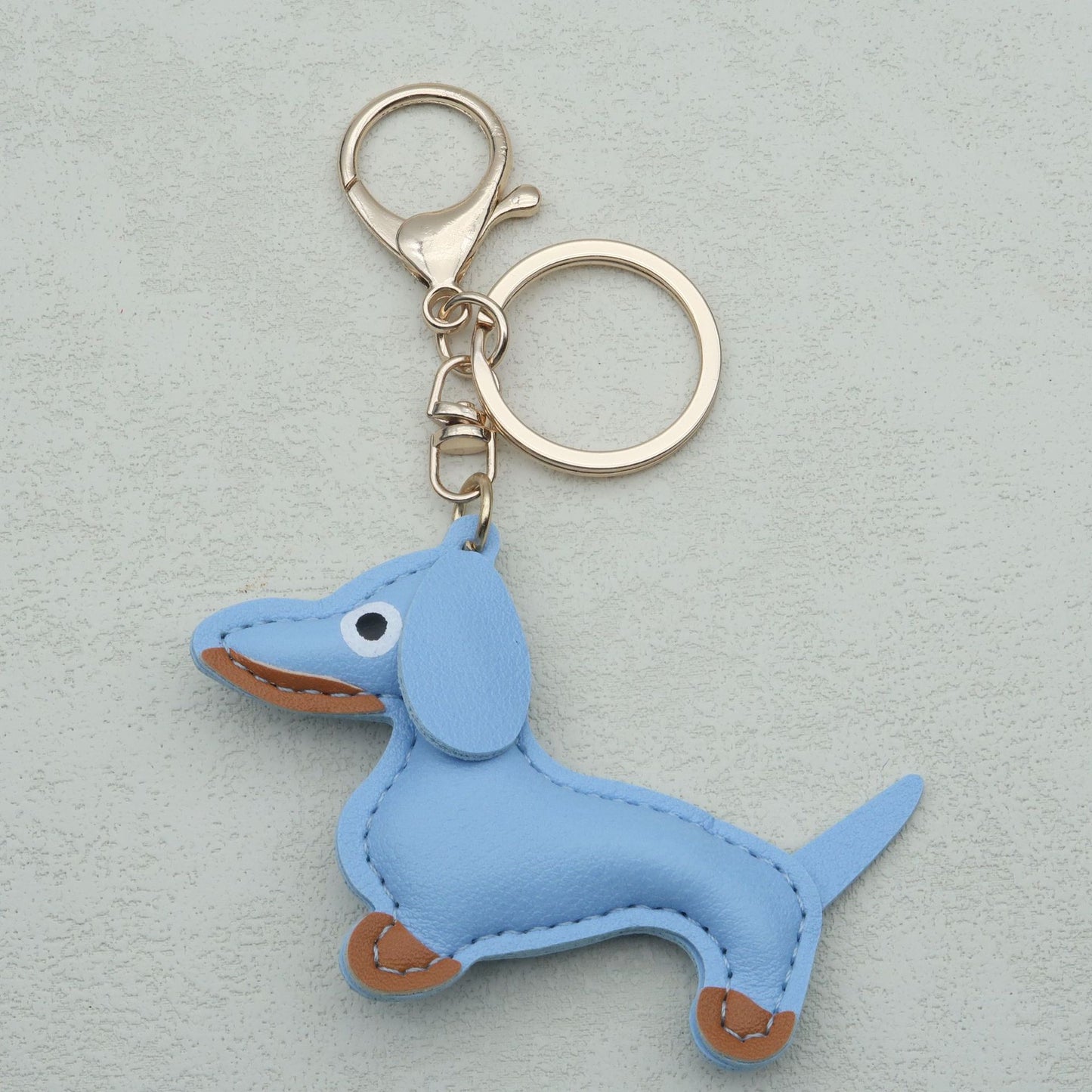 Dachshund Leather Keychain Pendant