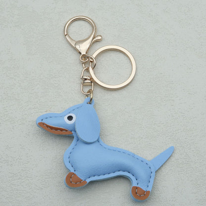 Dachshund Leather Keychain Pendant