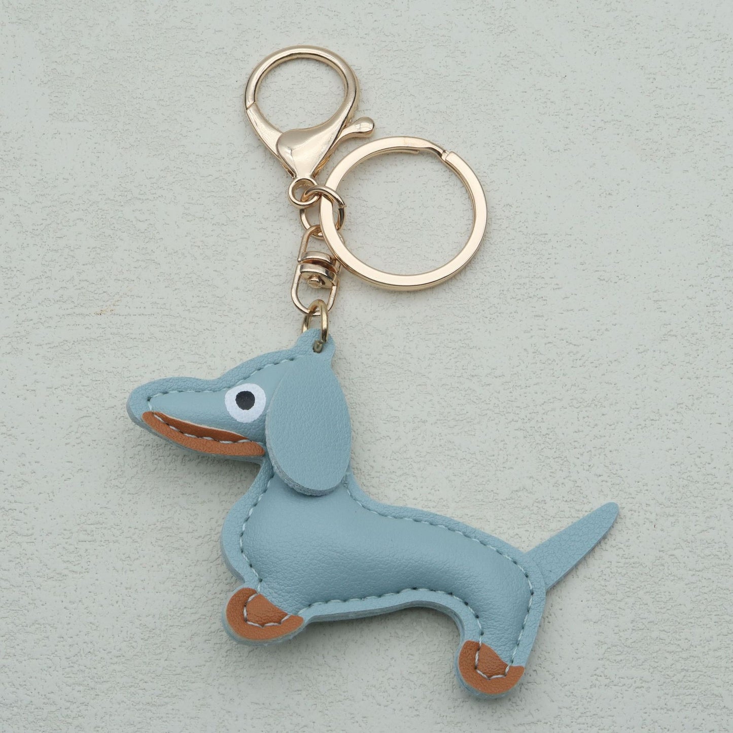 Dachshund Leather Keychain Pendant