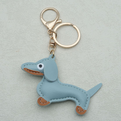 Dachshund Leather Keychain Pendant