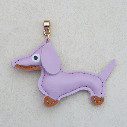 Dachshund Leather Keychain Pendant