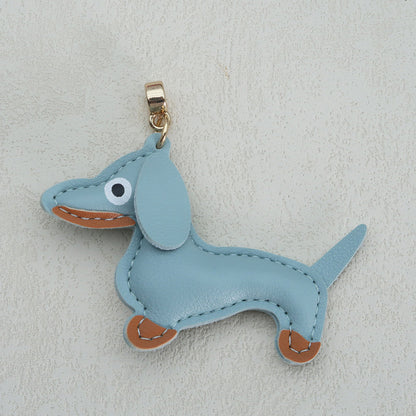 Dachshund Leather Keychain Pendant