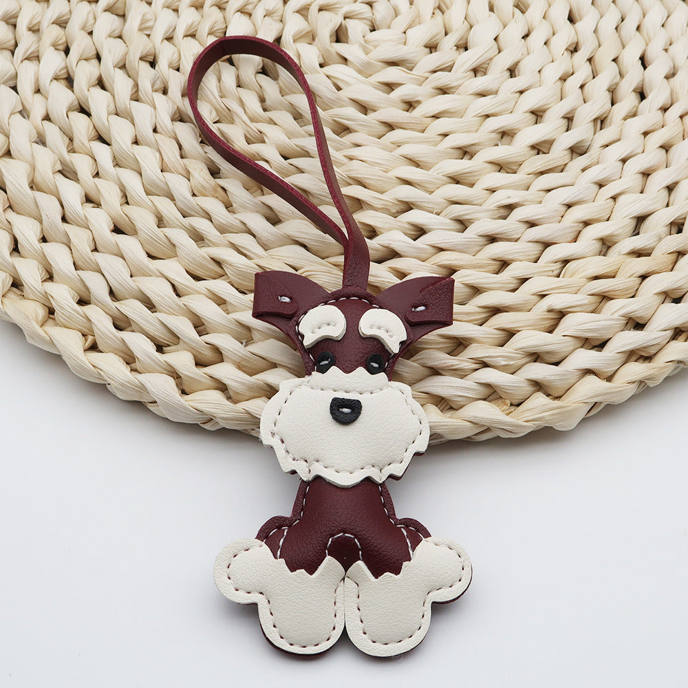 Dachshund Leather Keychain Pendant