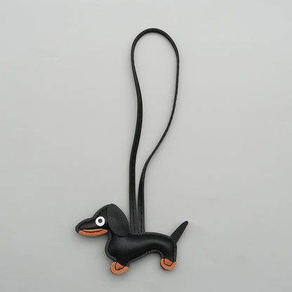 Dachshund Leather Keychain Pendant