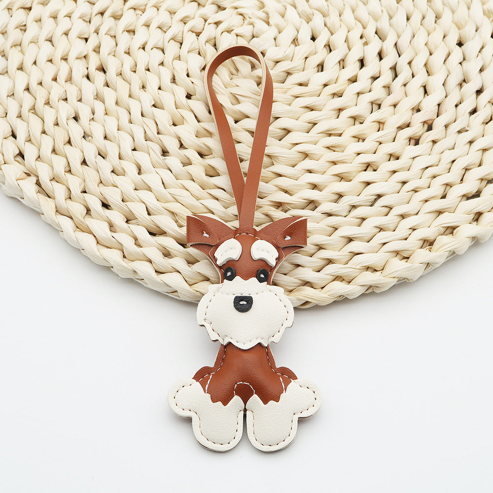Dachshund Leather Keychain Pendant
