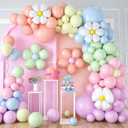 Daisy Macaron Latex Balloon Garland Set