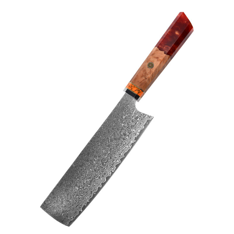 Damascus Chef Knife with Wood Handle