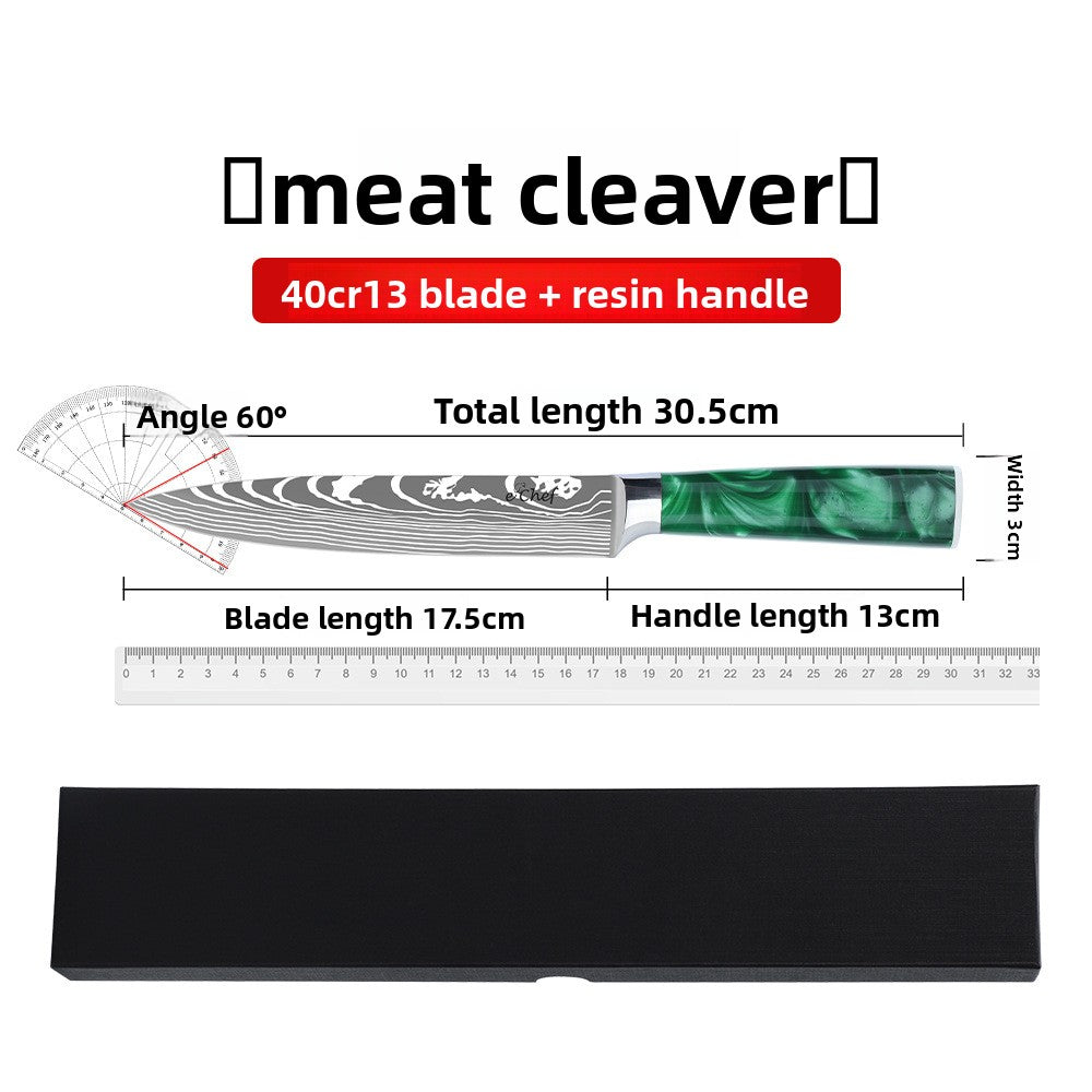 Damascus Pattern Stainless Steel Chef Knife with Resin Handle