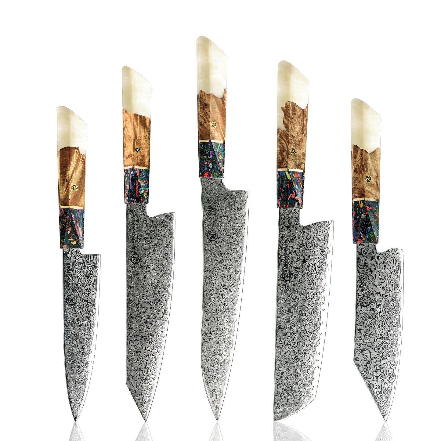 Damascus Steel Japanese Style Kitchen Knives