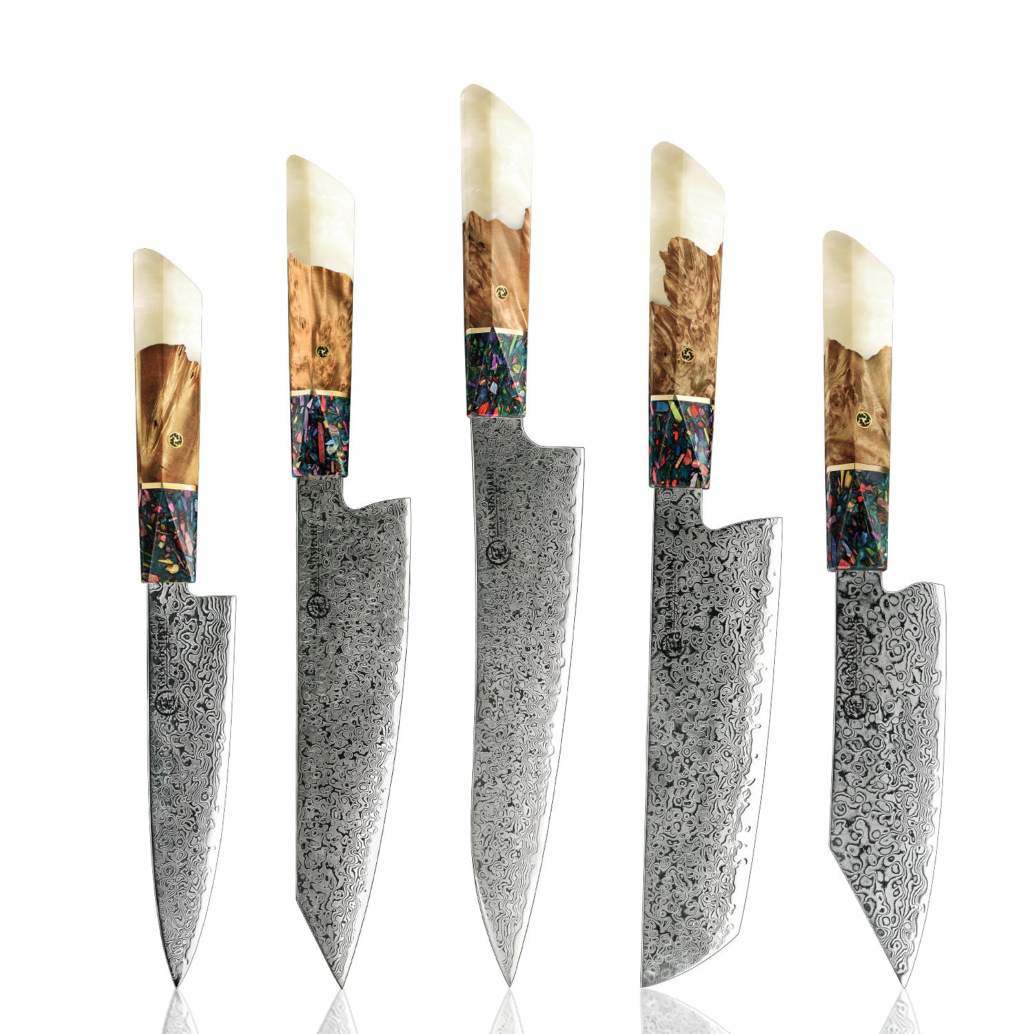 Damascus Steel Japanese Style Kitchen Knives