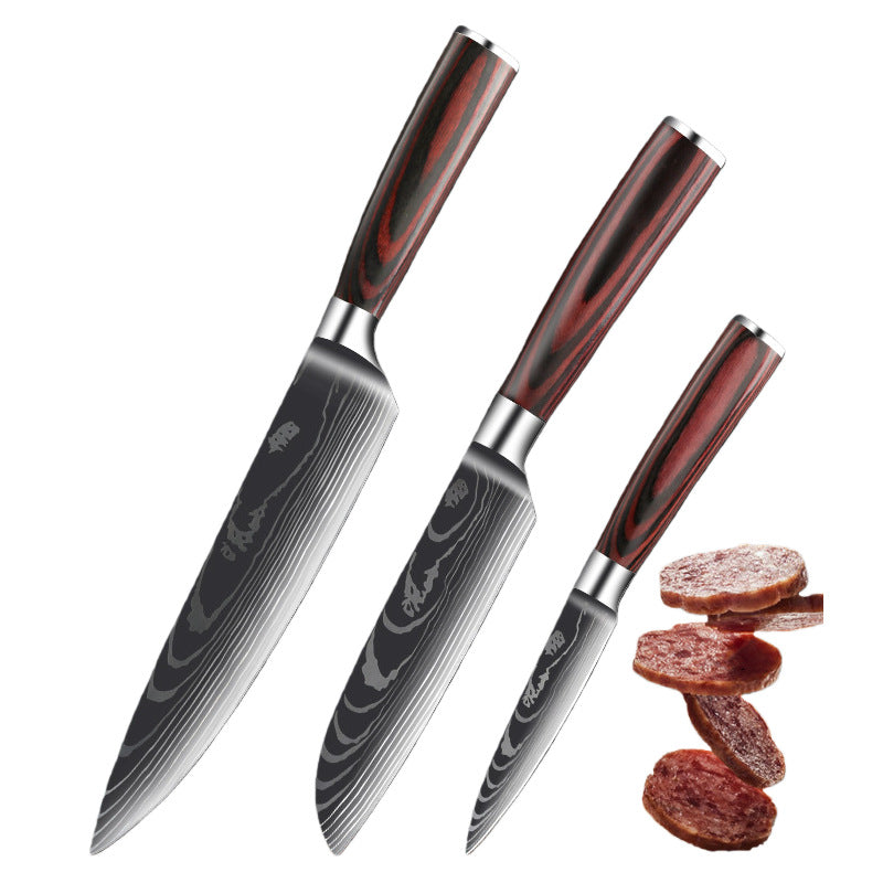 Damascus Steel Kitchen Knife Set with Resin Handle
