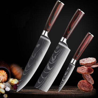 Damascus Steel Kitchen Knife Set with Resin Handle