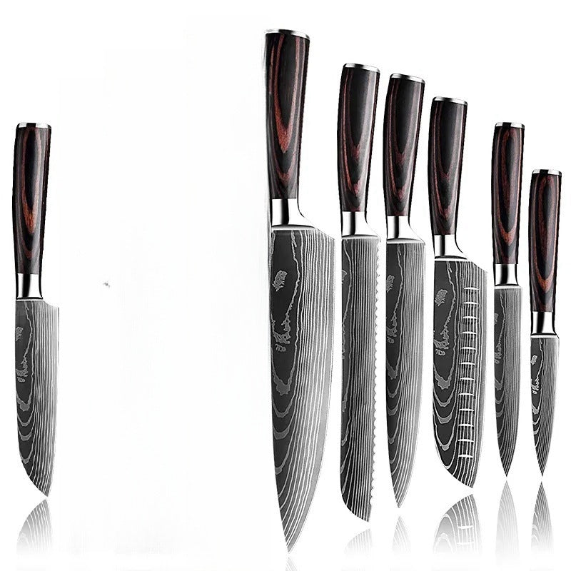 Damascus Steel Kitchen Knife Set with Resin Handle