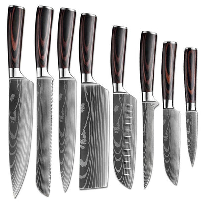 Damascus Steel Kitchen Knife Set with Resin Handle