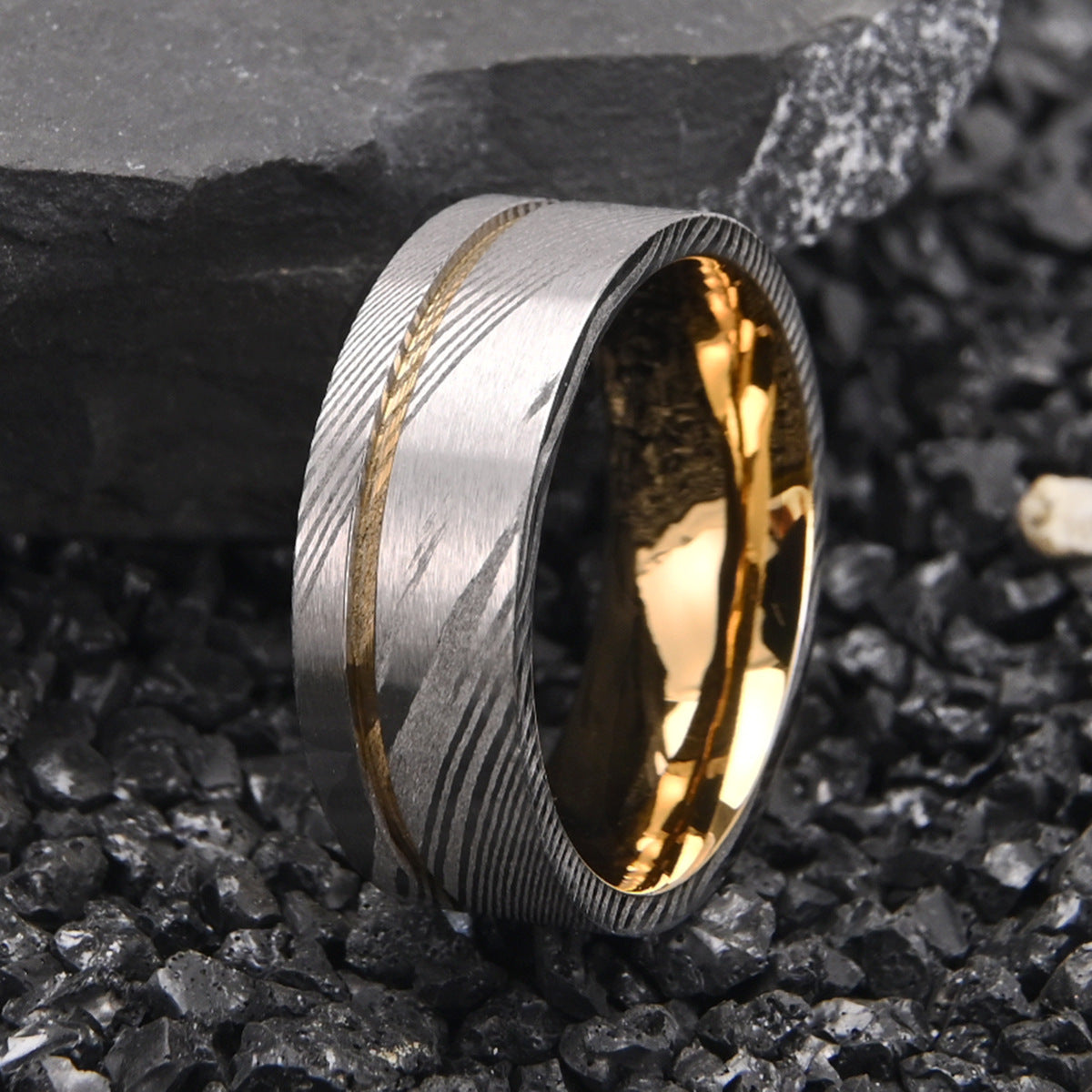 Damascus steel ring