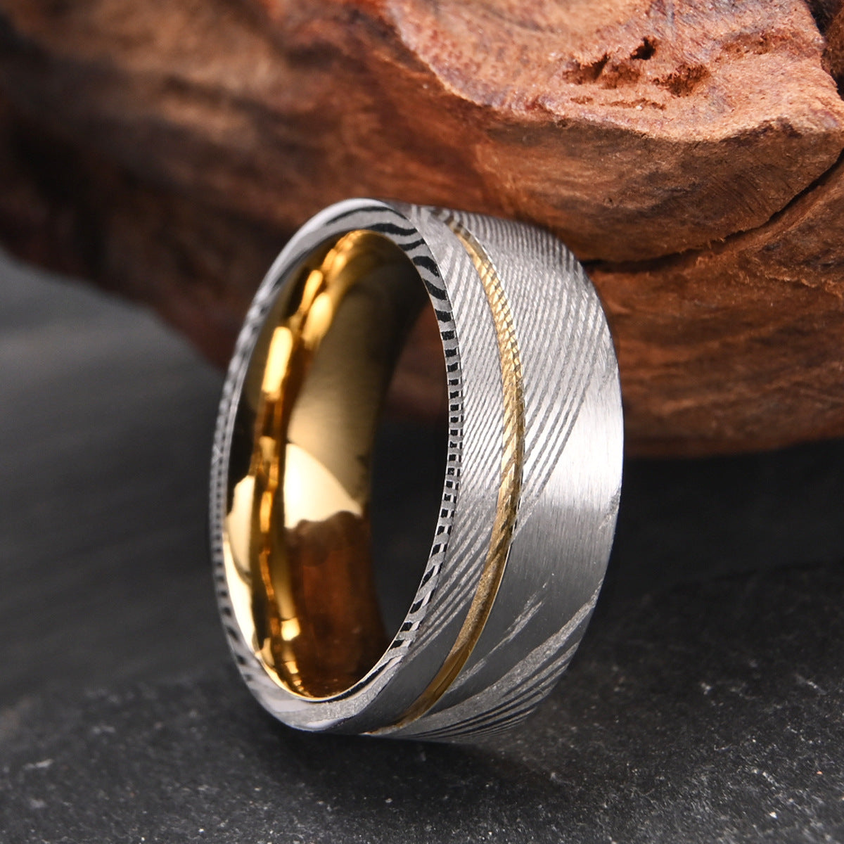 Damascus steel ring