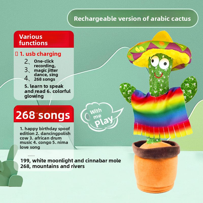 Dancing cactus electric plush toy
