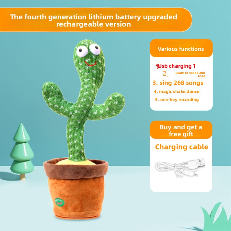 Dancing cactus electric plush toy