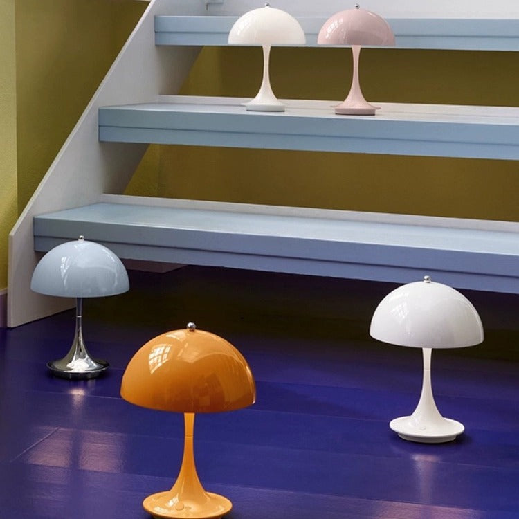 Danish Light Luxury Nordic Retro Small Table Lamp Bedroom Bedside Lamp Charging Decoration Study Living Room Atmosphere Lamp Mushroom Lamp