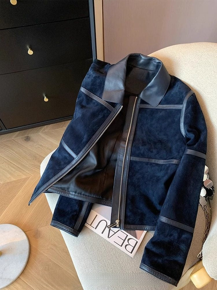 Dark blue suede jacket