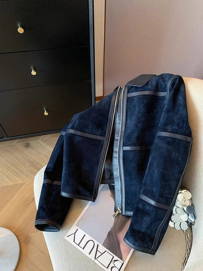 Dark blue suede jacket