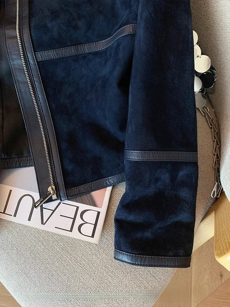 Dark blue suede jacket