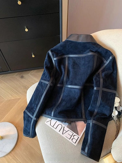 Dark blue suede jacket