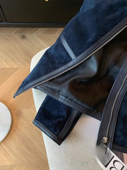 Dark blue suede jacket
