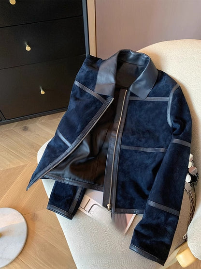 Dark blue suede jacket