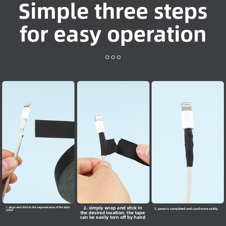 Data cable broken skin repair protective sleeve