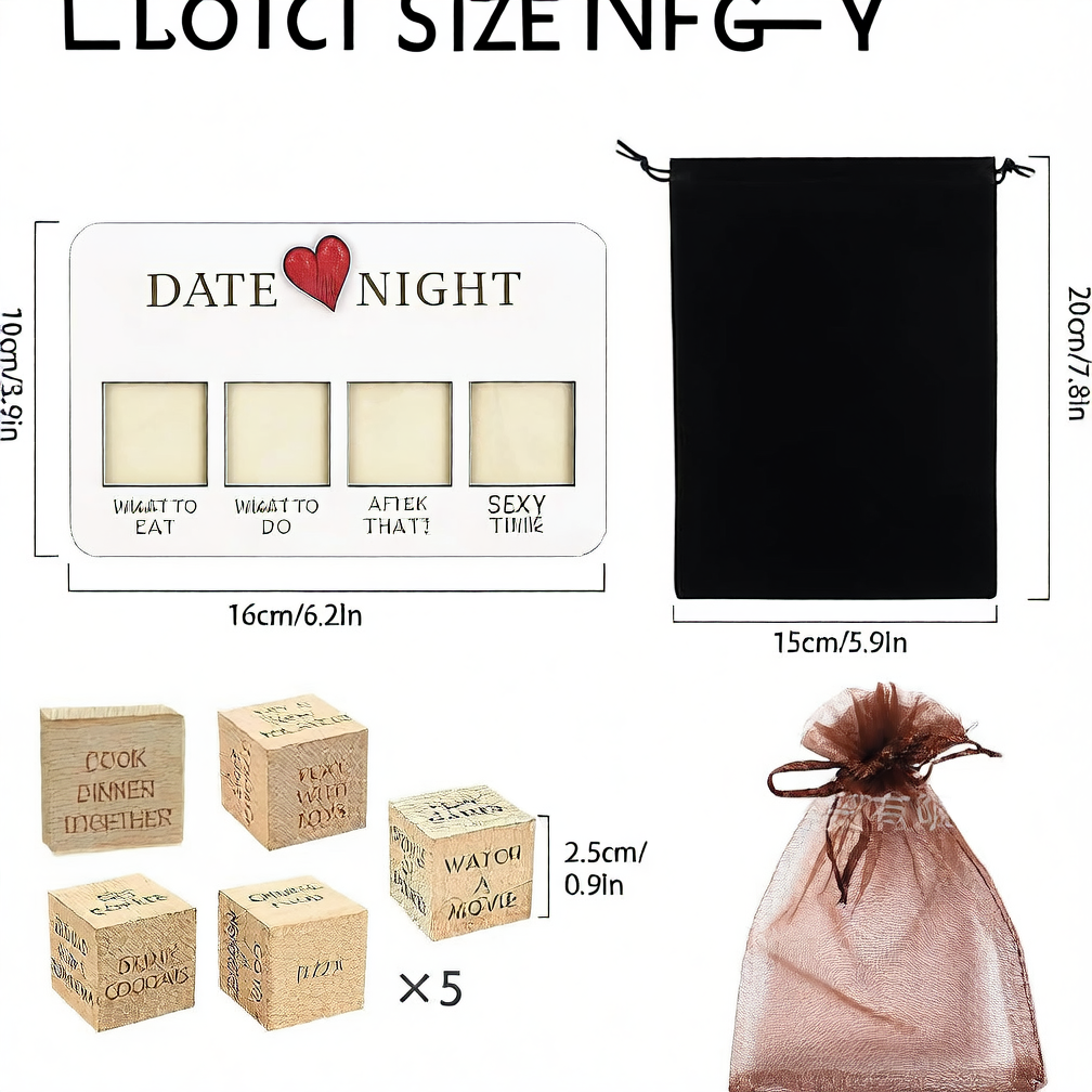 Date Night Dice Wooden Romantic Date Night Dice