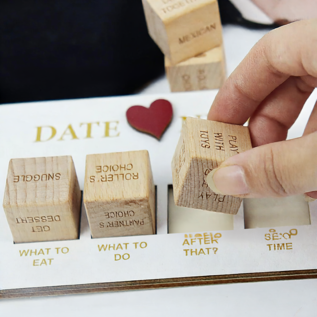 Date Night Dice Wooden Romantic Date Night Dice