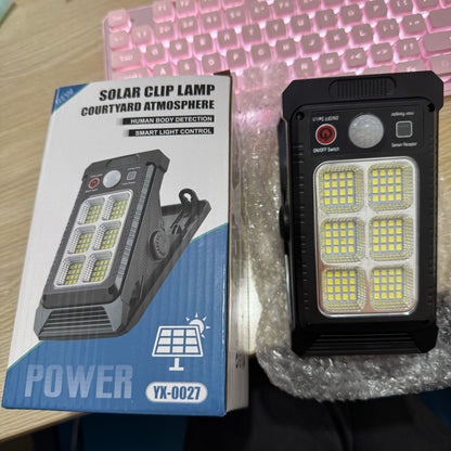 Solar Powered Motion Sensor Clip Light for Outdoor Walls
