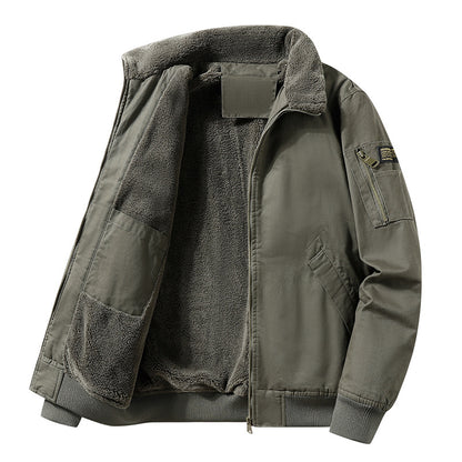 Stylish Winter Fleece-Lined Aviator Jacket – Warm & Trendy