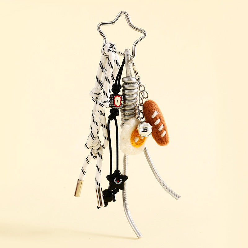 Felt Bread Keychain Accessories for Schoolbags and Purses