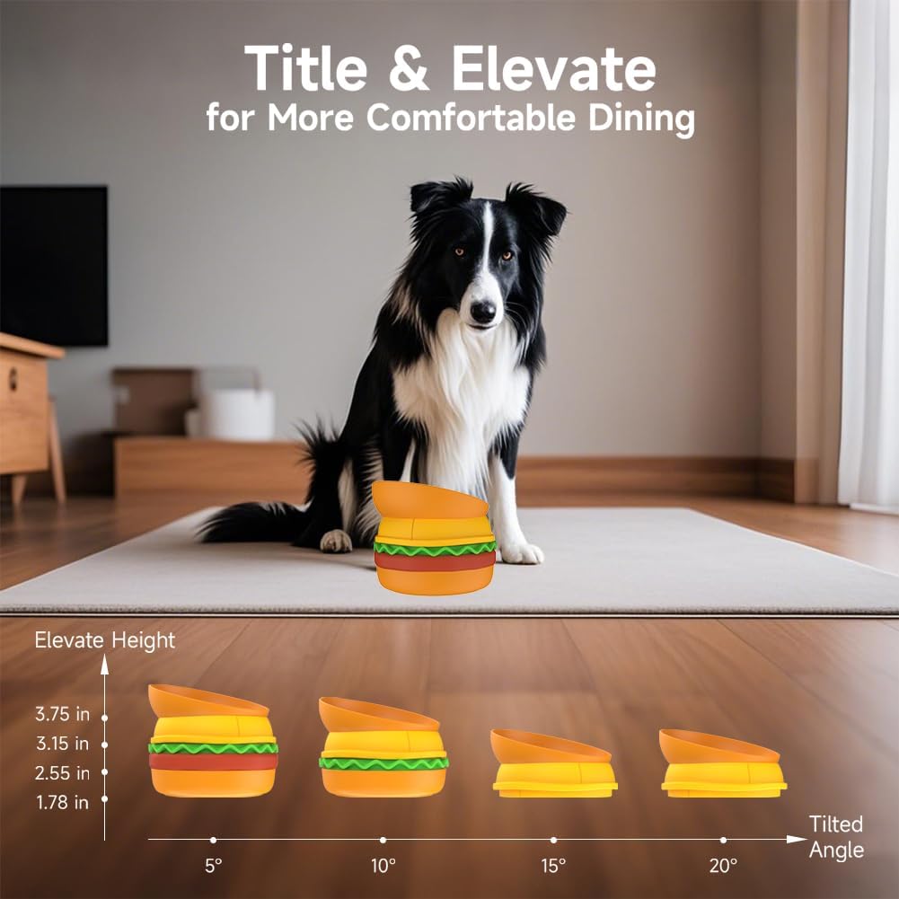 Hamburger Style Pet Cat & Dog Bowl – Multi-layer Five-in-one
